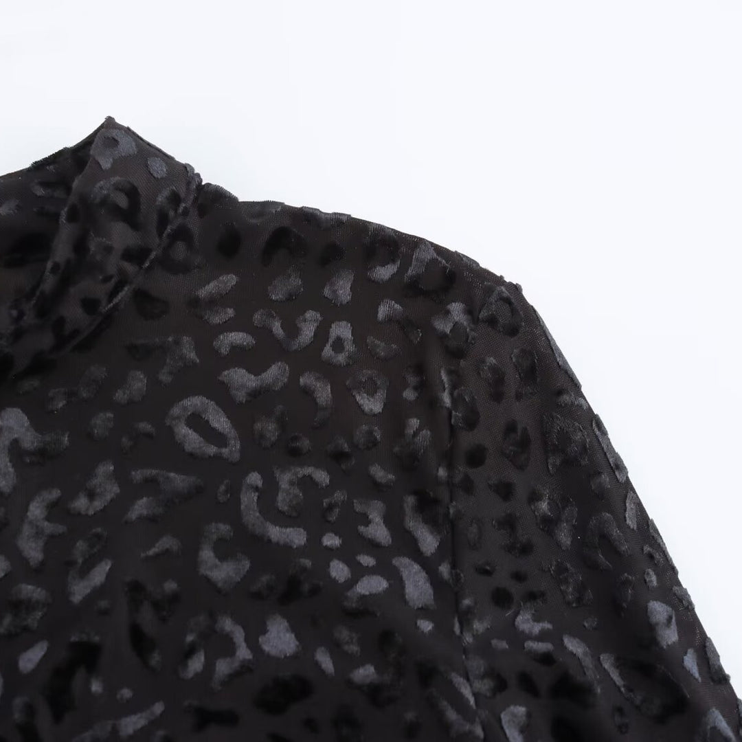 Dame Langærmet Leopard Print Body Stilla