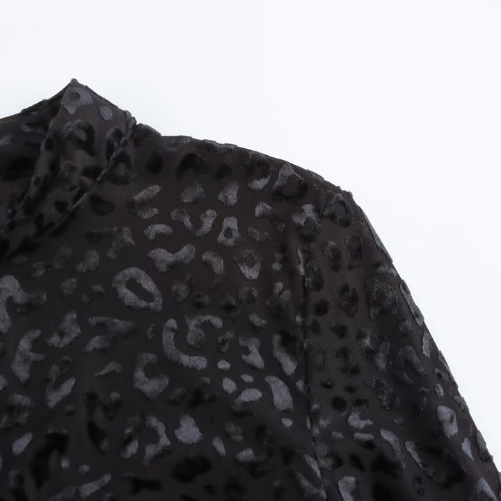 Dame Langærmet Leopard Print Body Stilla