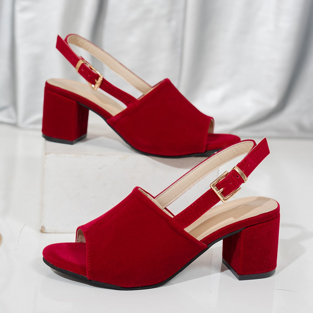 Dame Elegante Slingback Sandaler med stilfuld blokhæl og moderigtig remlukning Stilla