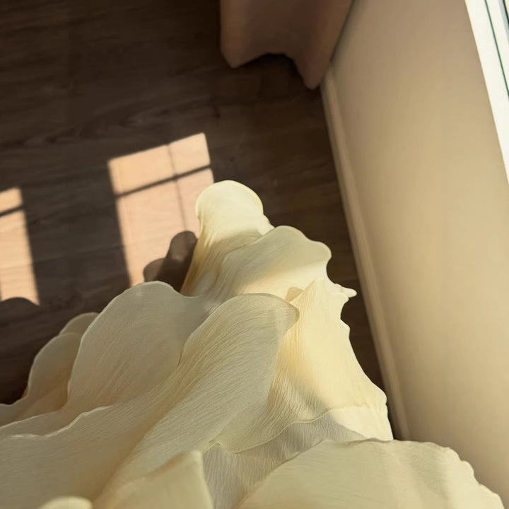 Dame Maxi-kjole med elegant vandfald rüschedesign og off-shoulder stropper Skovae