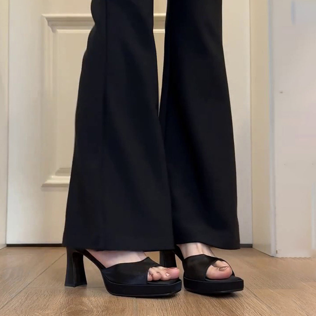 Damer Elegante Åbne Tå Slingback Hæle med Dekorativ Spænde Stilla