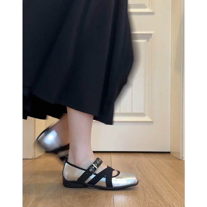 Dame Stylish Criss-Cross Mary Jane Flats Stilla