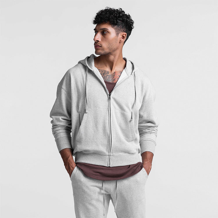 Herrer Cozy Zip-Hoodie med frontlomme og blødt fleecefôr Stilla