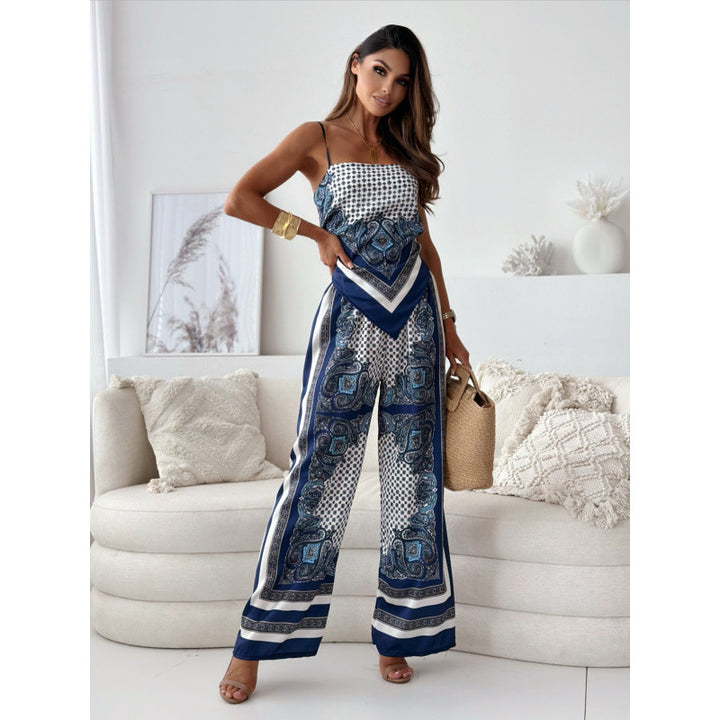 Dame jumpsuit med elegante printdetaljer Stilla