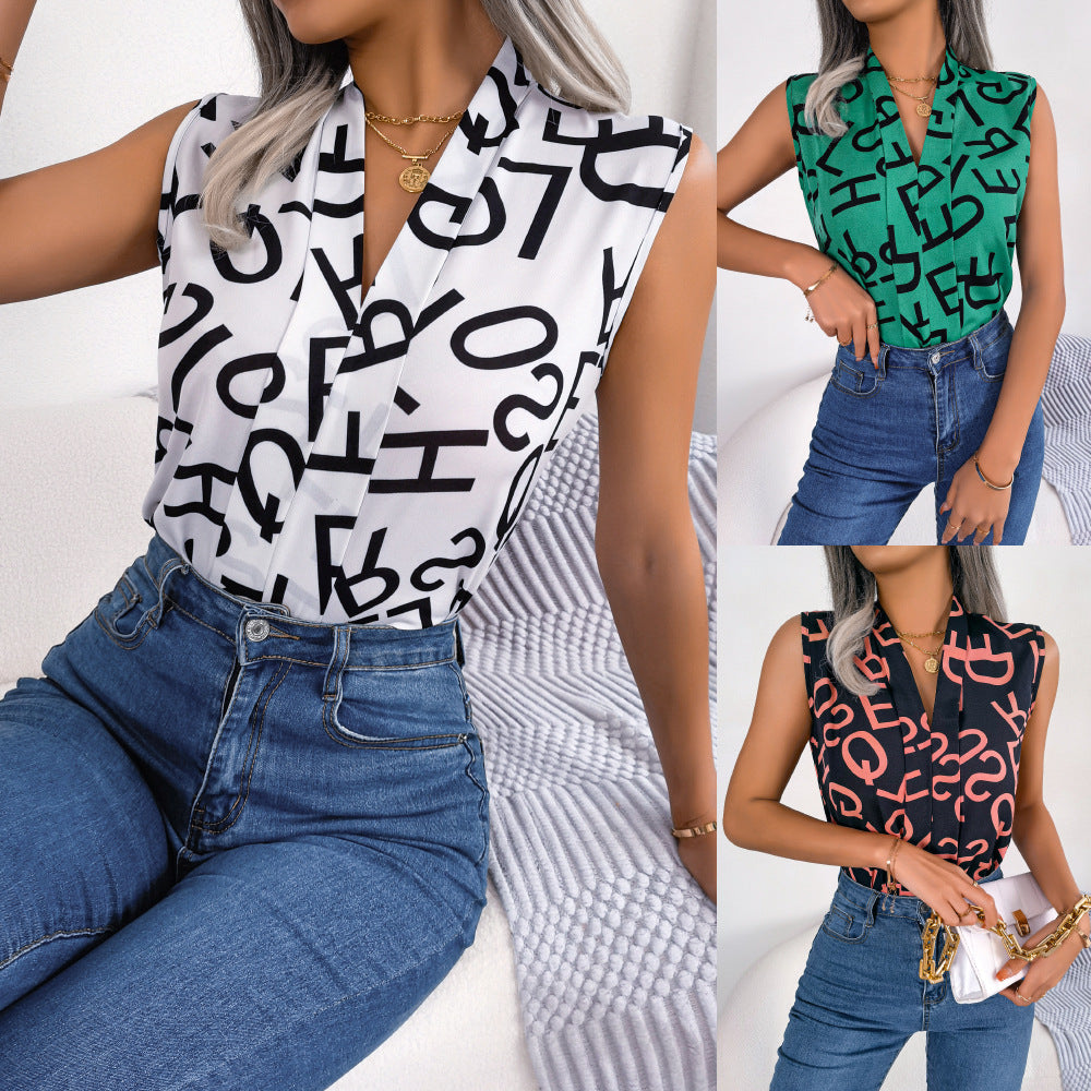 Damebluse med moderne grafikdesign Stilla