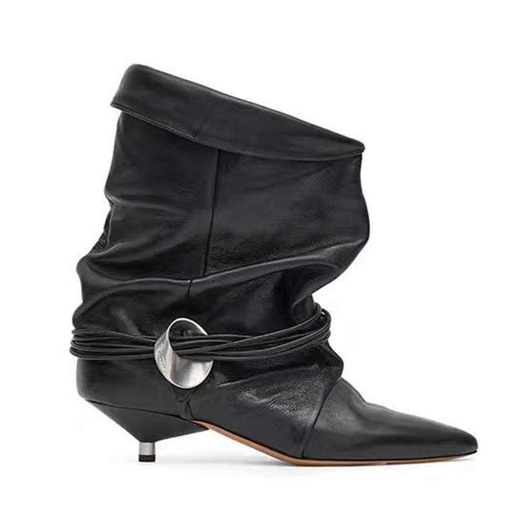 Femme Slouchy Spids-Toe Hæle-Støvler Stilla