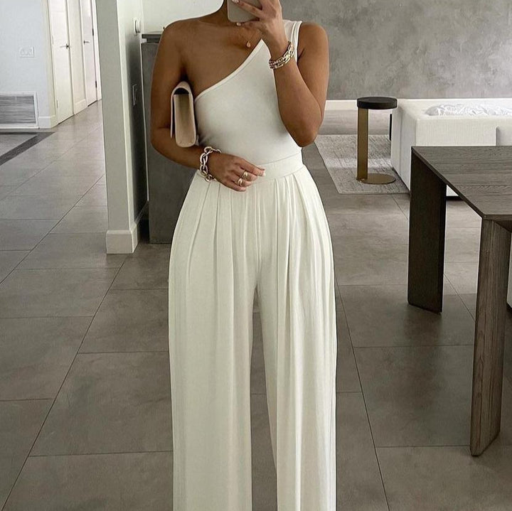 Dame En-sidet Jumpsuit med Plissé-design Stilla