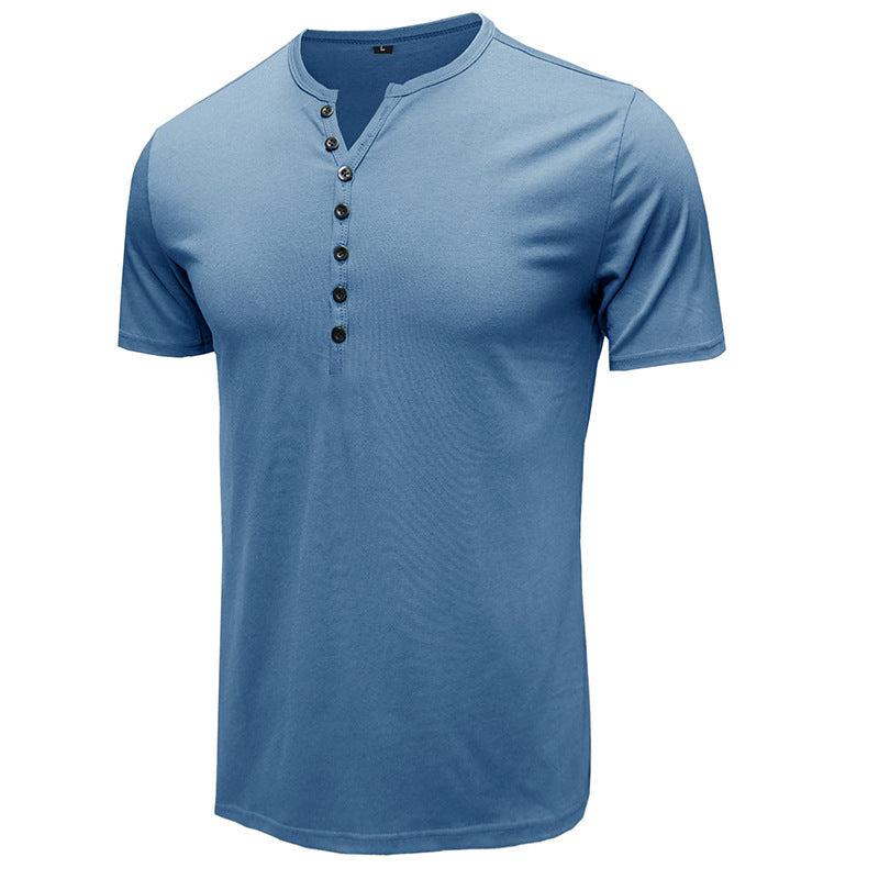 Herrer Kortærmet Henley-shirt med modetrend knaplukning Stilla