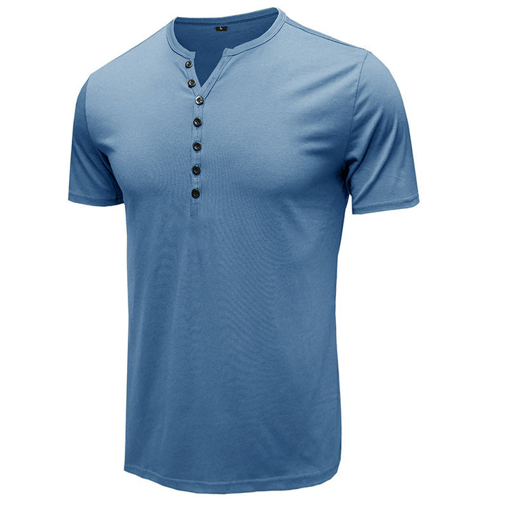 Herrer Kortærmet Henley-shirt med modetrend knaplukning Stilla