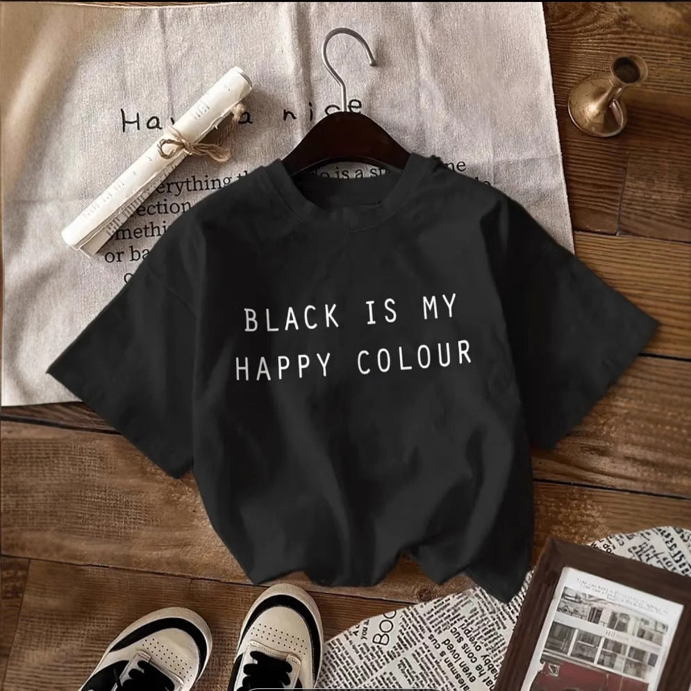 Dame T-shirt med kreativ skrift Stilla