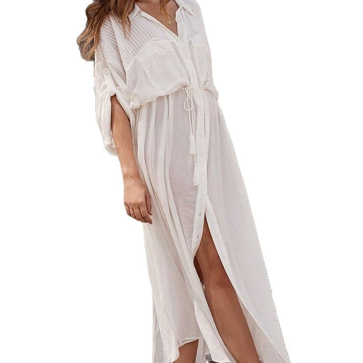 Dame Letvægts Knappet Maxi Cover-Up Stilla