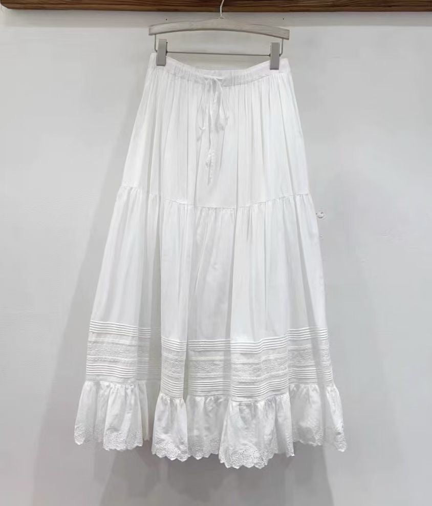 Femme Enlagsidet Spidsbesat Maxi-Nederdel Stilla
