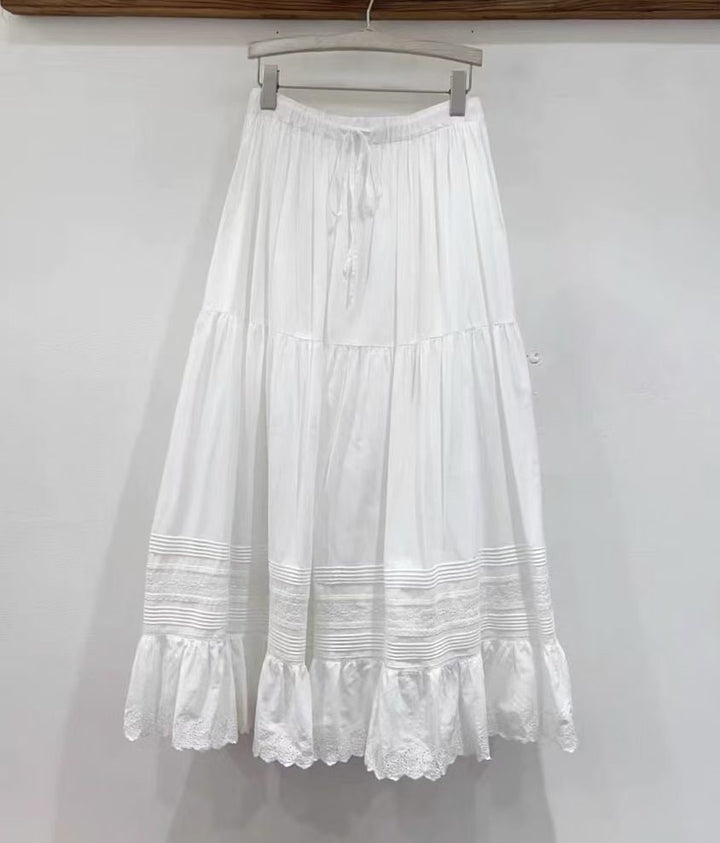 Femme Enlagsidet Spidsbesat Maxi-Nederdel Stilla