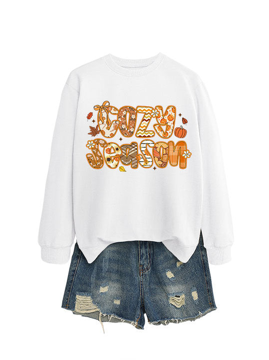 Kvinders sweatshirt med kreativt efterårsdesign og afslappet pasform Stilla