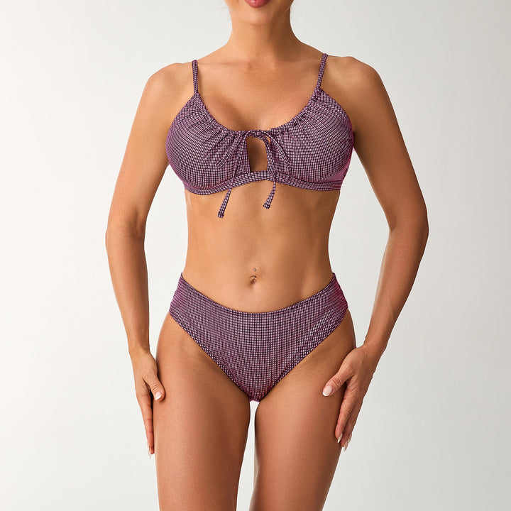 Dame Højskåret Bikini med legende Nøgleudskæring Skovae