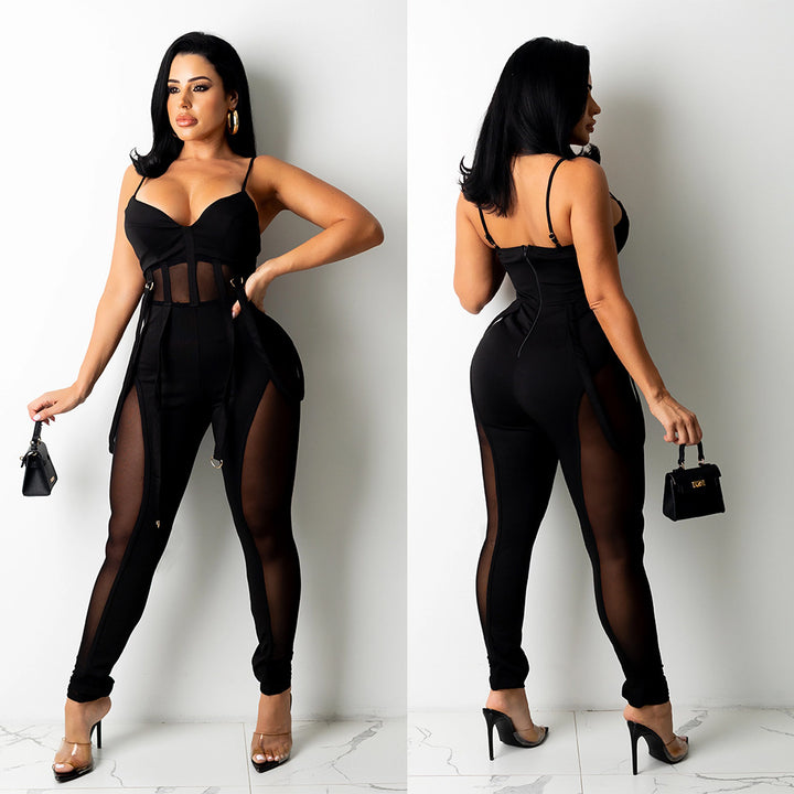 Dame transparent panel jumpsuit Stilla