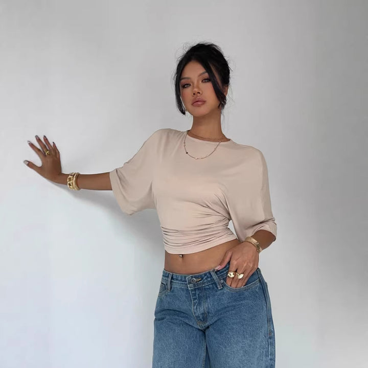 Dame Kortærmet Crop-Top Skovae