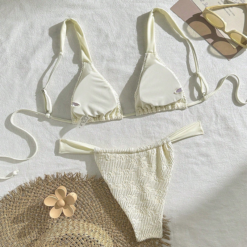 Dame Triangel-Bikini med ruchesdetaljer Skovae
