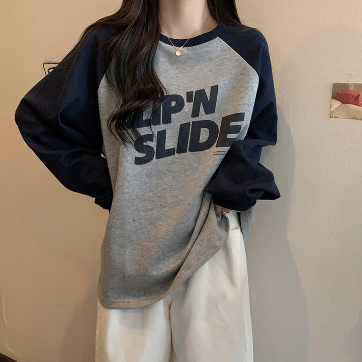 Dame Casual Grafisk Raglan Sweatshirt Stilla