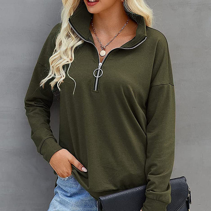 Dame sweatshirt med høj krave og lynlås Stiila
