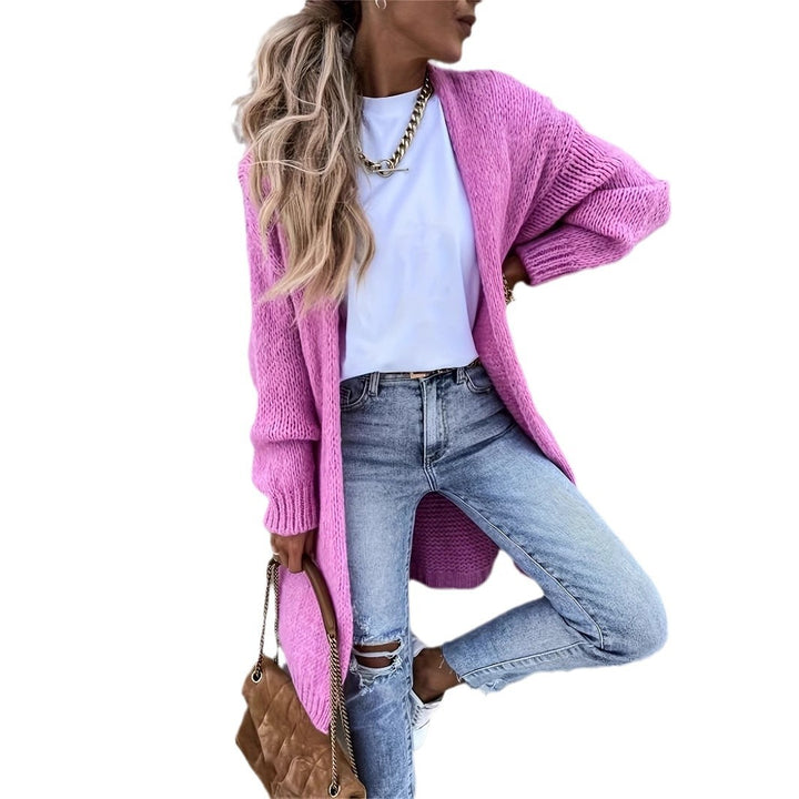 Femme Chunky Strikcardigan med åben front Stilla
