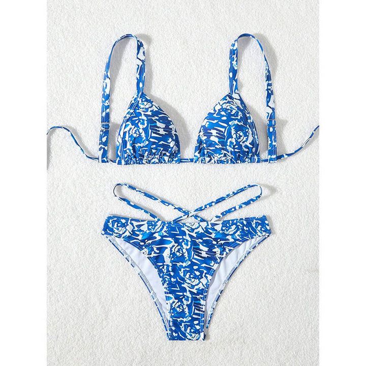Dame triangle bikini med justerbare stropper og stilfuldt farvemix Skovae