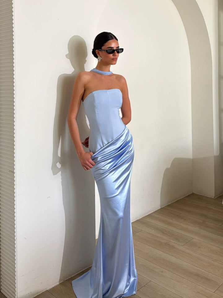 Dame Bodycon Aftenkjole med elegant Drapering Skovae