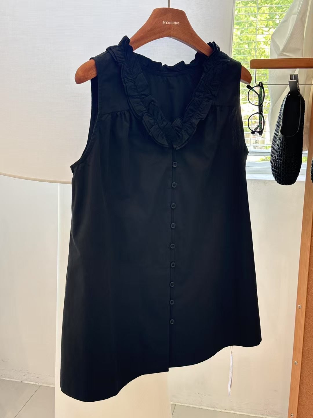 Dame Rynkekrave Knap-Up Bluse Stilla