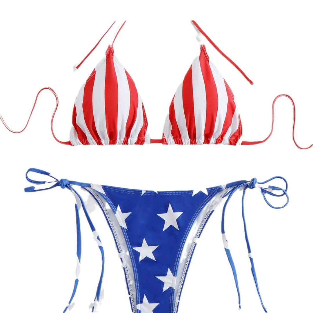 Dame Stjerne-Stribe To-Delt Bikini Sæt Stilla