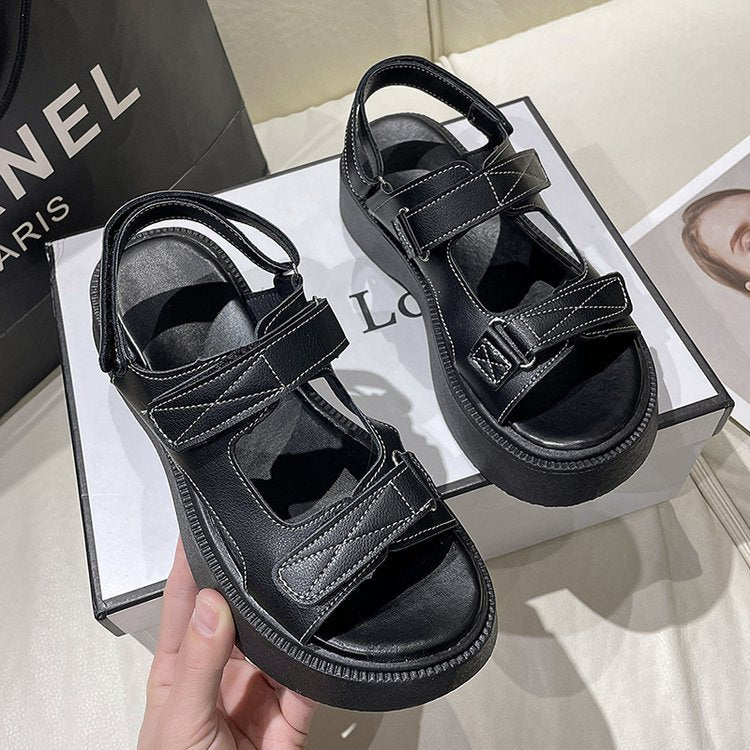 Dame Komfortable Remsandaler med justerbare velcro og ergonomisk sål Stilla