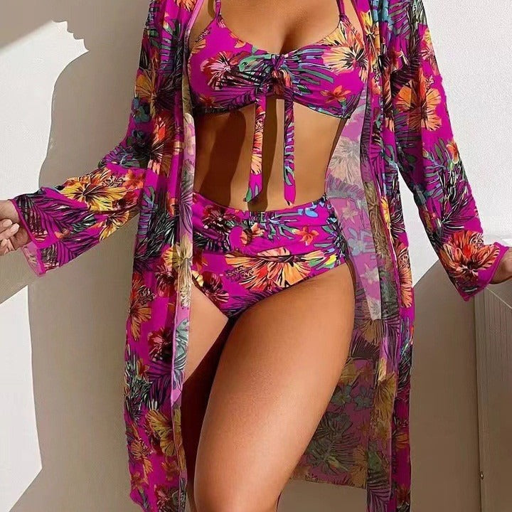 Dame bikinitop med elegant, farverig overtræk Stilla