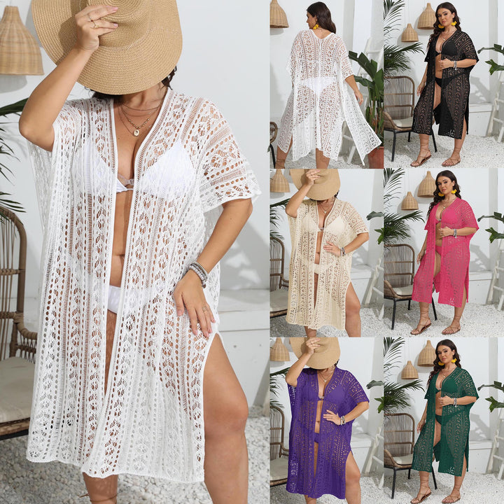 Kvinder Bohemian Blonde Hækle Cover-Up Kimono Stilla