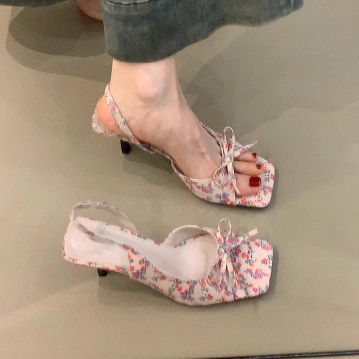 Dame Floral Bindesandaler med Slingback Stilla