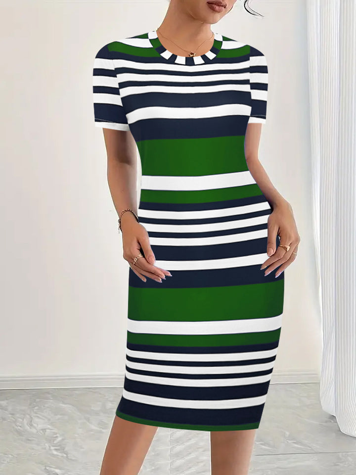 Stripet Bodycon-midi-kjole til kvinder Stilla