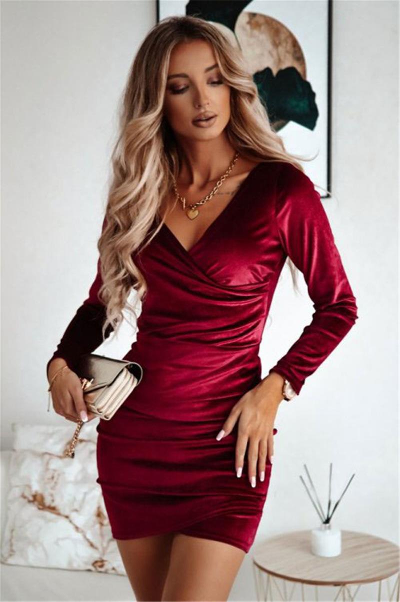 Dame figursyet omslagskjorte med lange ærmer og elegant rynkning Stilla