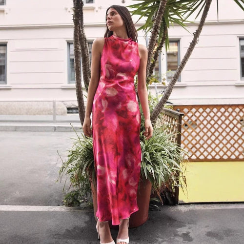 Femme Ærmeløs Blomsterprint Maxi Kjole Stilla