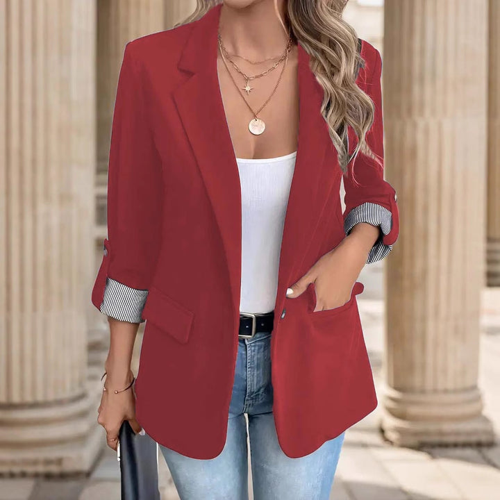 Dame elegant blazer med mode struktur detaljer og lommer Stilla