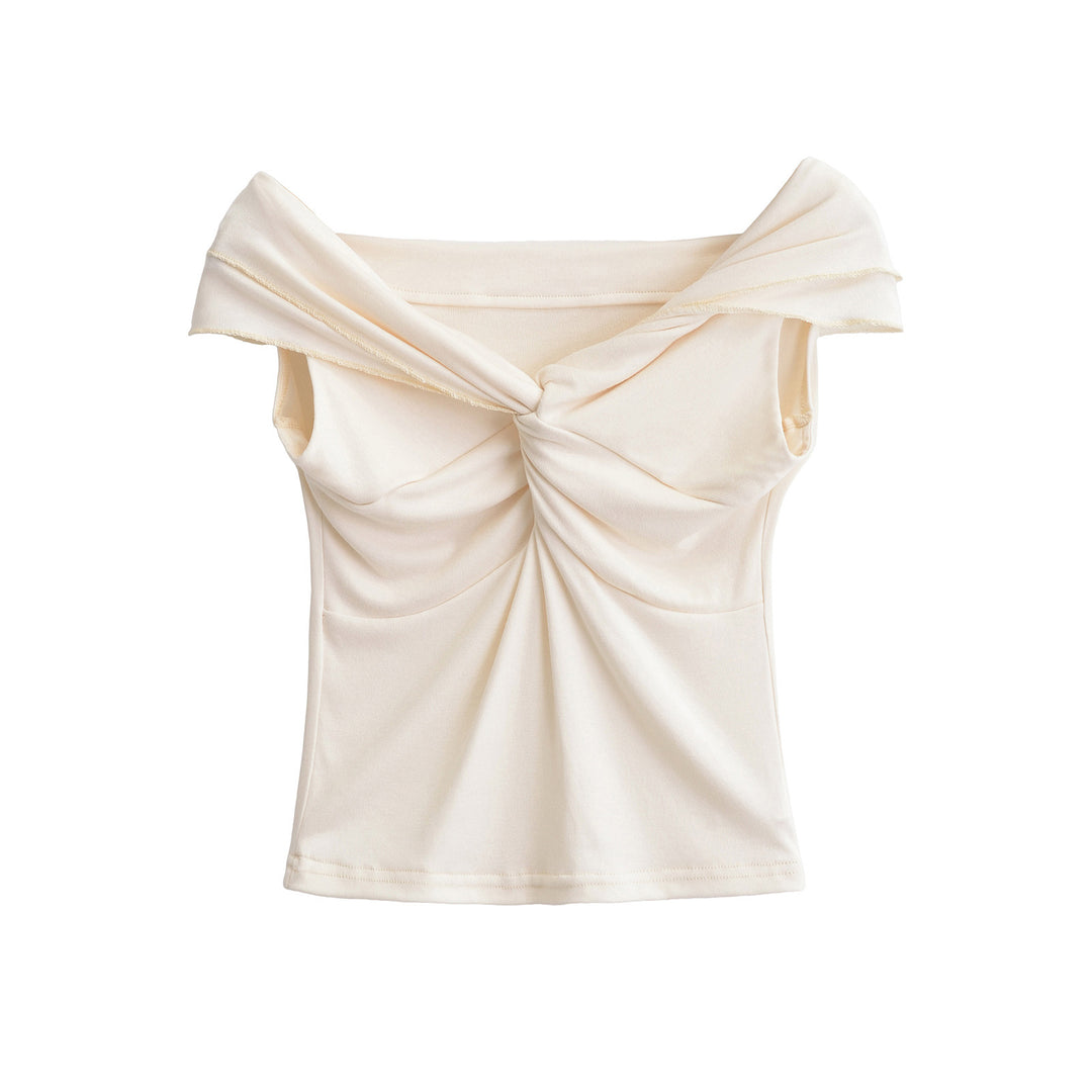 Dameoverdel med asymmetrisk omslagdesign og elegant drapering Stilla