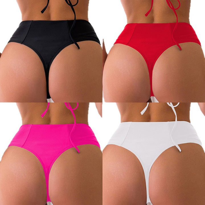 Dame Højskåret bikini-bukser med figurskabende snit og sidestropper Skovae