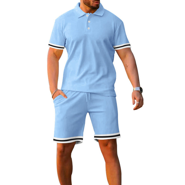 Herren sporty poloshirt med shorts-sæt Stilla