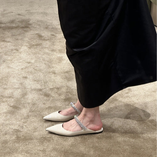 Dame Elegant Spidsesko med Strassdetaljer Stilla