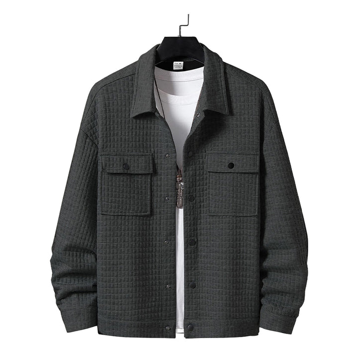 Herrer afslappet Overshirt-jakke med struktureret design og praktiske brystlommer Stilla