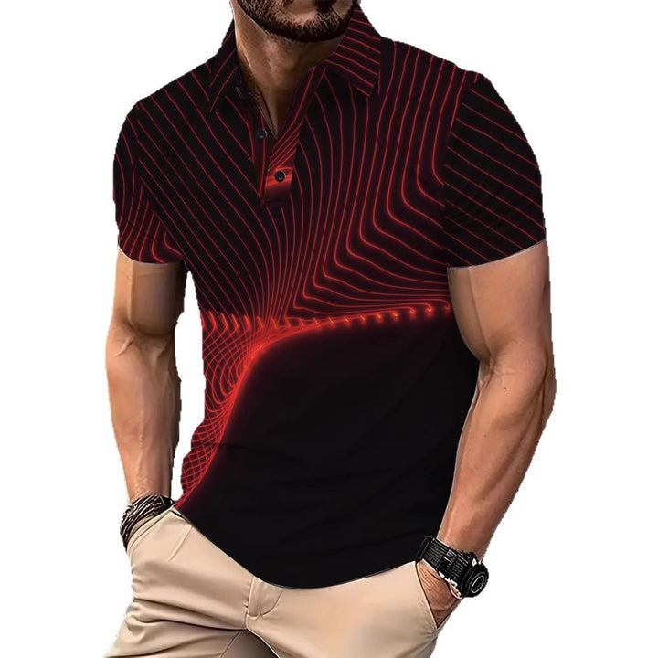 Herrer Poloshirt med moderne Neonlinje-design Stilla