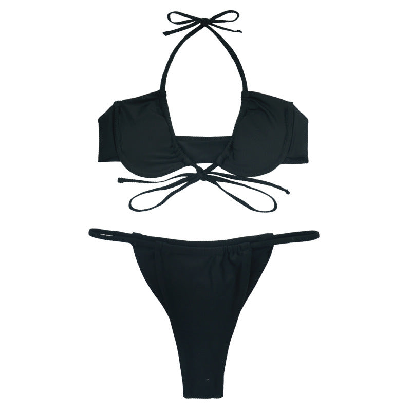 Dame Push-Up Bikini med justerbare bindebånd Skovae