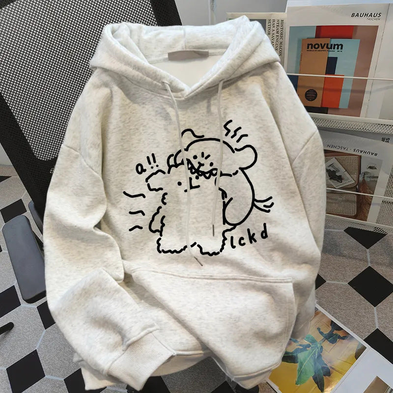 Kvinders hætte sweatshirt med kreativt dyre design Stilla