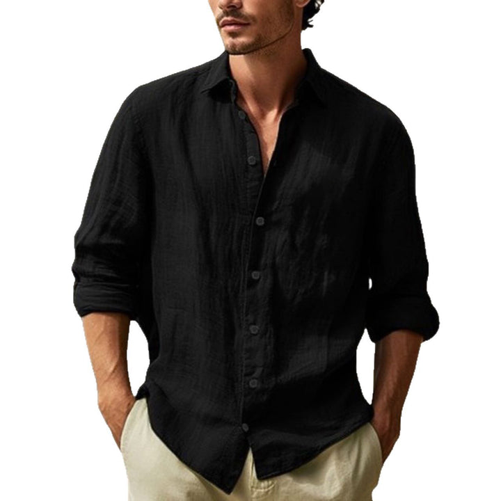Herrer Elegant linned skjorte med moderne snit og afslappet look Stilla