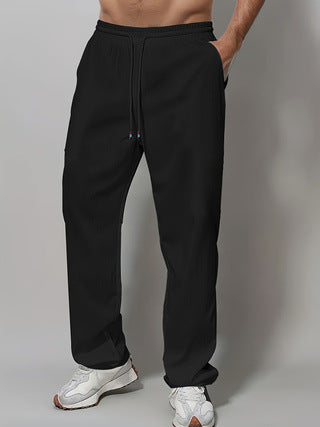 Herre Sporty Afslappet Fit Joggingbukser med Elastisk Talje og Sidelommer Skovae