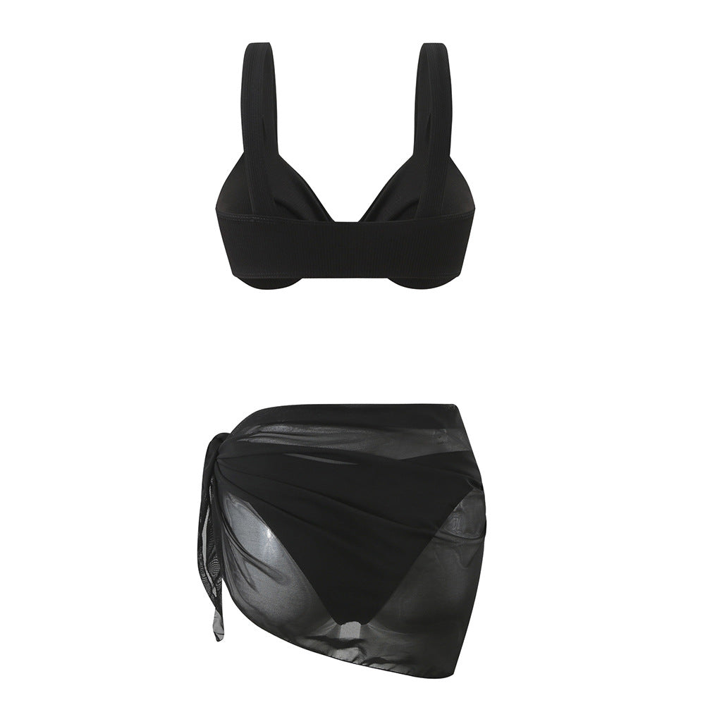 Dame Bikini-sæt med dekorativt indpakningsdesign og justerbare stropper Stilla