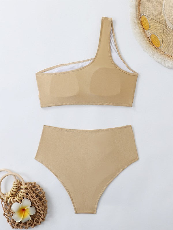 Dame En-Skulder Høj Talje Bikini Sæt Stilla