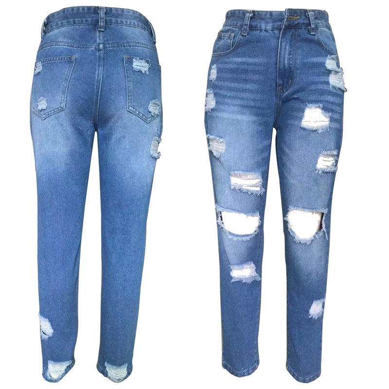 Dame Rivet Mom-Jeans med afslappet snit og afslappede opsmøjninger Stilla